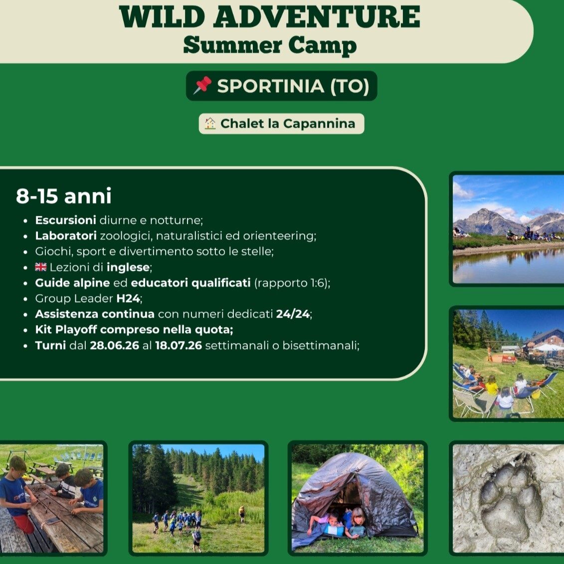 Wild adventure 2026 | Summer camp a Sportinia (TO)
