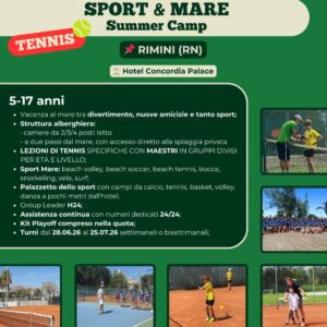 Sport & Mare 2026 | Camp estivo di tennis a Rimini
